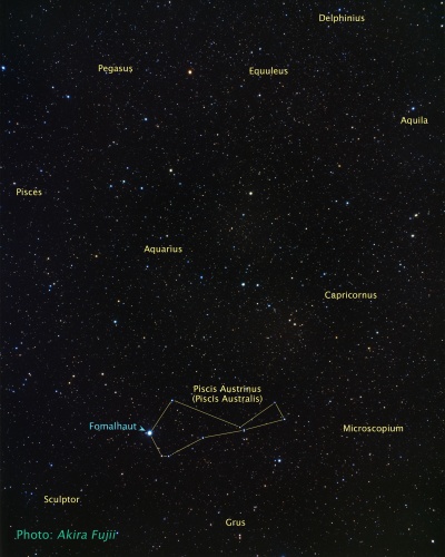 Lage des Sterns Fomalhaut am Nachthimmel