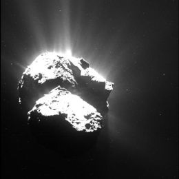 Der Komet 67P/Tschurjumov-Gerassimenko am 26. Juli 2015.
(Bild: ESA/Rosetta/MPS for OSIRIS Team MPS/UPD/LAM/IAA/SSO/INTA/UPM/DASP/IDA )