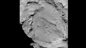 Die Landestelle "B" befindet sich auf dem 'Kopf' des Kometen. Auch diese Aufnahme entstand - wie auch die weiter unten gezeigten Aufnahmen der weiteren Kandidaten - am 16. August 2014.
(Bild: ESA, Rosetta, MPS for OSIRIS-Team MPS, UPD, LAM, IAA, SSO, INTA, UPM, DASP, IDA)