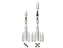 Ariane-6-Varianten und ihre Hauptbestandteile. (Grafik: ESA - D. Ducros)