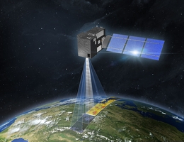 CO2M-Satellit über der Erde - Illustration. (Bild: OHB)