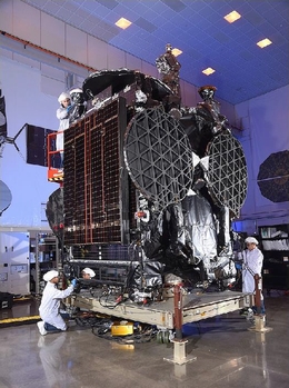 GovSat-1 beim Hersteller. (Foto: Orbital ATK)