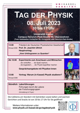 Informationen zum „Tag der Physik". (Bild: Universität Kassel)