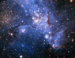 Das massereichste Sternentstehungsgebiet NGC346 in der Kleinen Magellanschen Wolke im Sternbild Tukan am südlichen Sternenhimmel, etwa 200 000 Lichtjahre von der Erde entfernt. (Bild: NASA, ESA, A. James (STScI))