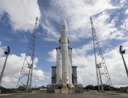 Ariane 6 Flugmodell 1 am 20. Juni 2024. (Bild: ESA – L. Bourgeon)