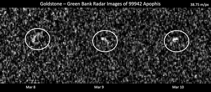 Radarbeobachtungen von Apophis schließen einen zukünftigen Einschlag aus. (Bild: NASA/JPL-Caltech and NSF/AUI/GBO)