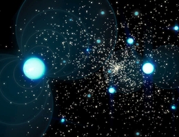 Im Kugelsternhaufen Terzan 5 - hier in einer künstlerischen Darstellung - wurden zehn exotische Pulsare entdeckt, womit sich die Gesamtzahl der bisher gefundenen Pulsare in diesem Haufen auf 49 erhöht. (Bild: US NSF, AUI, NSF NRAO, S. Dagnello)