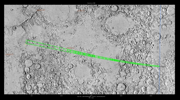 19. August 2024: Die JUICE-Kamera JANUS fotografiert die Mondoberfläche Während der aufeinander folgenden Nahvorbeiflüge an Mond und Erde der Raumsonde JUICE werden auch die wissenschaftlichen Experimente angeschaltet sein. Darunter auch die Kamera JANUS, an der das Deutsche Zentrum für Luft- und Raumfahrt (DLR) maßgeblich beteiligt ist. Während des Mondvorbeiflugs nähert sich JUICE, von der Nachtseite kommend, der Mondoberfläche bis auf 750 Kilometer. Dabei wird die höchste Auflösung der Aufnahmen (grüne Kästchen) etwa 13 Meter pro Bildpunkt betragen. Die zwischen 22:15 und 23:45 Uhr fotografierten Regionen liegen auf einem schmalen Streifen entlang des Äquators sowohl auf der Mondrückseite wie auch auf der Vorderseite, etwas südlich der Apollo-11-Landestelle von 1969. In dieser Nacht ist auch Vollmond. (Bild: DLR (CC BY-NC-ND 3.0))