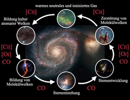 Sternentstehungszyklus im interstellaren Medium (ISM). (Foto: C. Pabst PhD Thesis 2021)