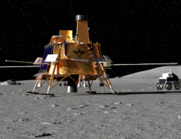 Ein Rendering der Blue Ghost-Mondlandefähre von Firefly und eines Rovers, der für die dritte Mondmission des Unternehmens im Rahmen der CLPS-Initiative (Commercial Lunar Payload Services) der NASA entwickelt wurde. (Bild: Firefly Aerospace)